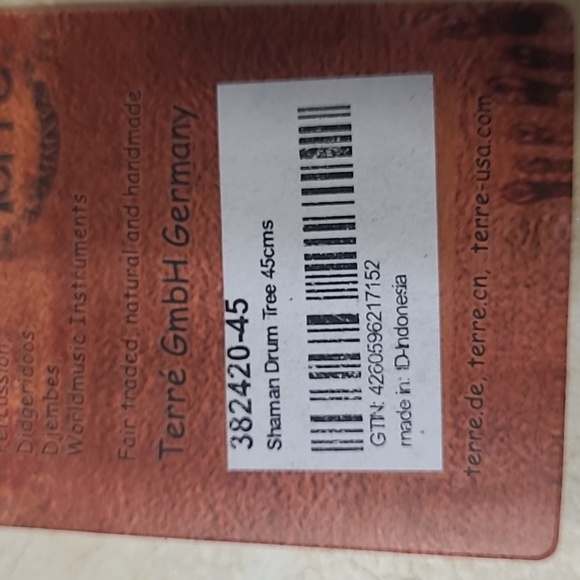 NWT. Terre Shaman Drum, 45cms - Picture 6 of 6